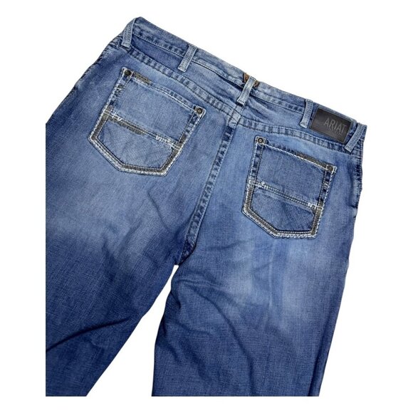 ARIAT Denim Relaxed Boot Cut Western Cowboy Casual Blue Jeans Mens 44x38 - Picture 8 of 9